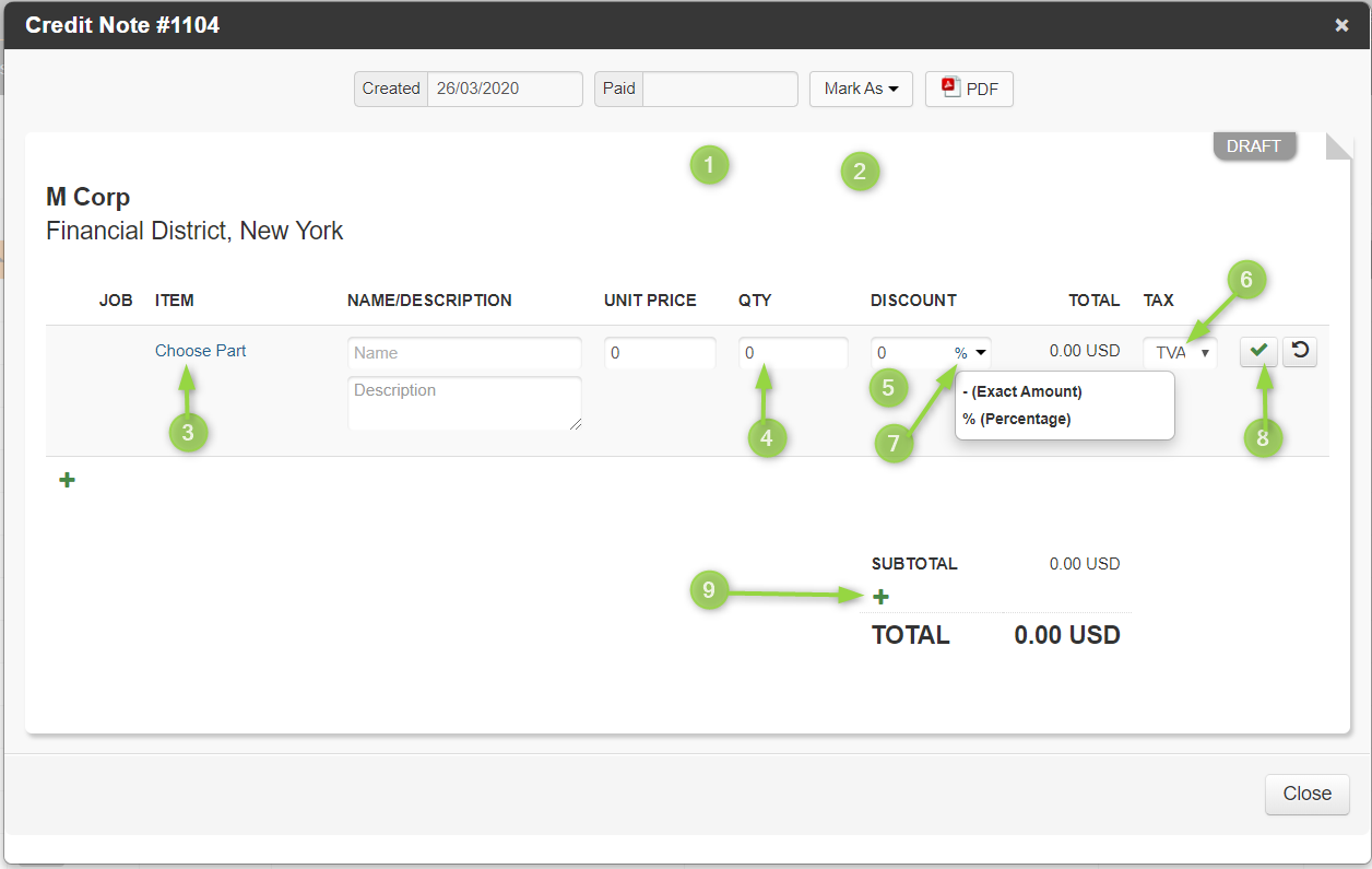 Generate Credit Note Against Invoice Online