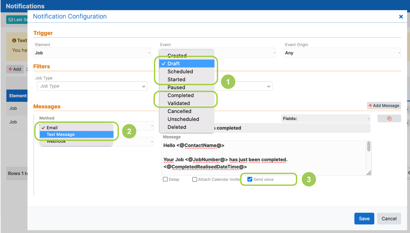 Email and Text Message notifications – Synchroteam